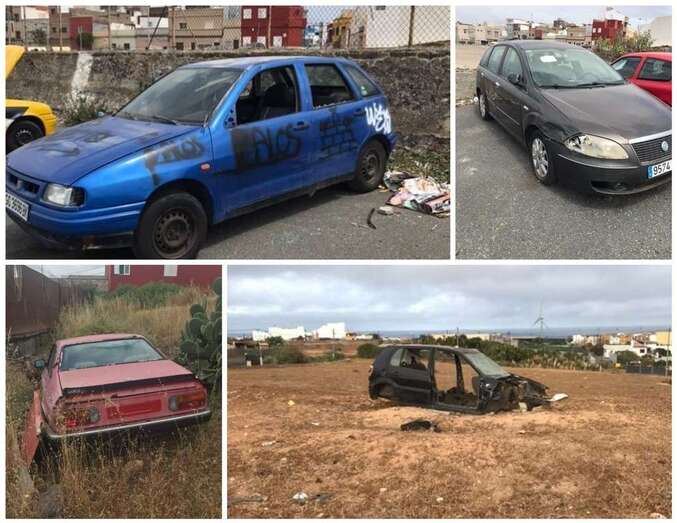 Uno de los tantos vehículos abandonados en Telde/TA.